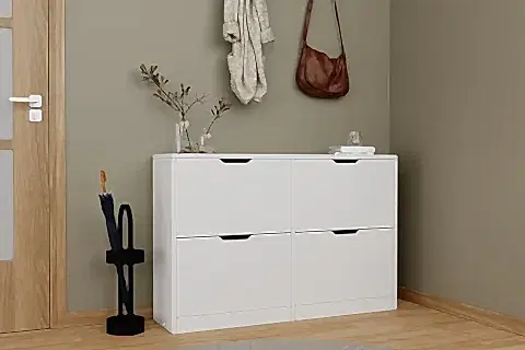 MİDOSER DURU AYAKKABILIK, BEYAZ, 4 KAPAKLI MODERN