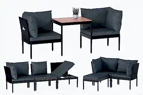 LİMNİ HOME MİNİ MULTİLOUNGE BAHÇE BALKON KOLTUĞU, SİYAH