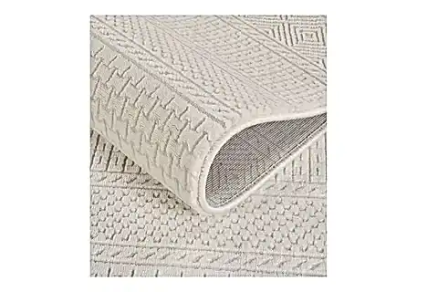 JASMİNE BAMBU DOKULU MAKİNE HALISI, KREM, DE505, 80X150