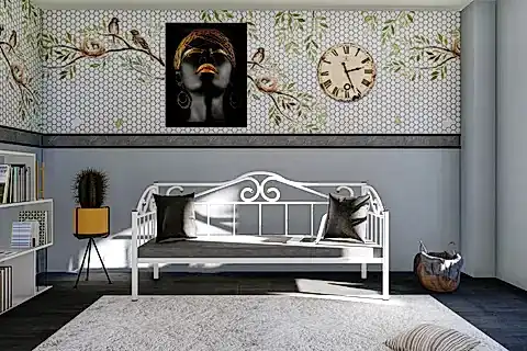 ELİPS MİNDERLİ FERFORJE SEDİR, BEYAZ, GM 401