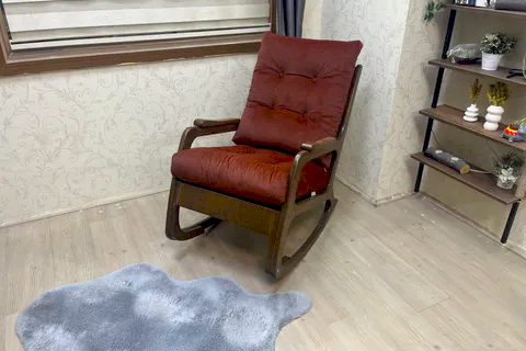 KONTES SALLANAN SANDALYE, KİREMİT, CEVİZ AYAK