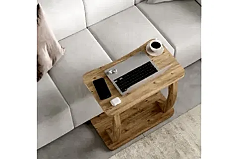 HULK TEKERLEKLİ GENİŞ YAN SEHPA, ÇAM