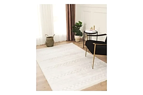 JASMİNE BAMBU DOKULU MAKİNE HALISI, KREM, DE505, 80X150