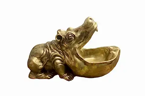 HİPOPOTAM BİBLO KÜÇÜK BOY GOLD ESKİTME