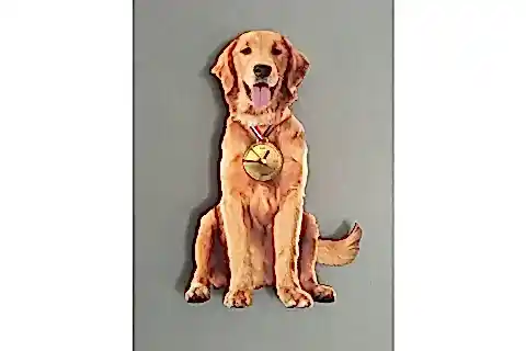 GOLDEN RETRİEVER DEKORATİF SARKAÇLI DUVAR SAATİ