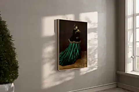 THE WOMAN IN THE GREEN DRESS AHŞAP ÇERÇEVELİ TABLO, 50X70