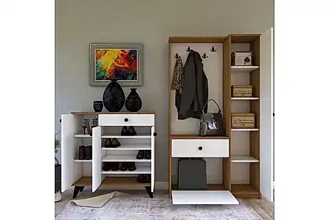 SUDE LÜX VESTİYER PORTMANTO, BEYAZ