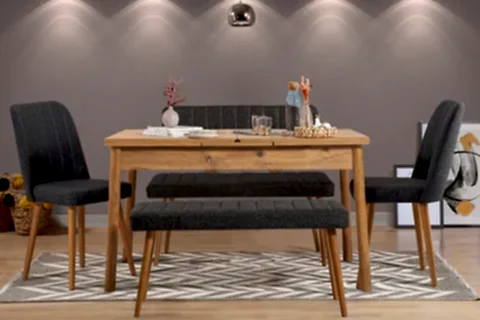 STORMİ MASA TAKIMI, ATLANTİK ANTRASİT 1053, 120X75