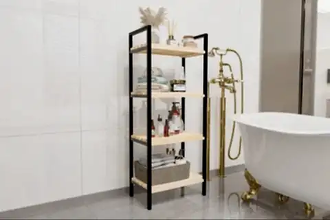 BİNO BANYO DÜZENLEYİCİ MUTFAK BANYO RAFI, 4 KATLI, SİYAH