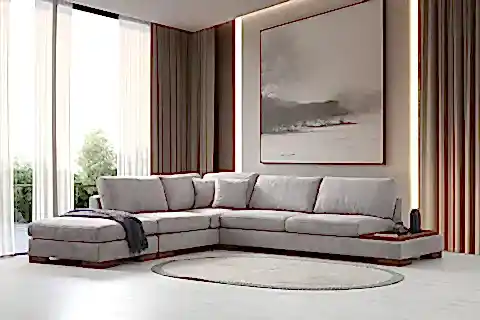 TULİP KÖŞE KOLTUK ŞÖNİL GRİ, SOL KÖŞE
