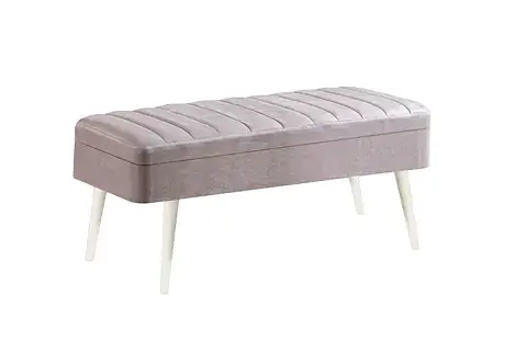 VİNA KUMAŞLI SANDIKLI BENCH, BEYAZ SOHO 0701