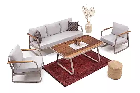 RİO ALÜMİNYUM ÜÇLÜ  BAHÇE OTURMA GRUBU