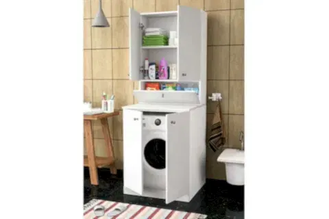 DERYA DEKOR PALMİRO ÇAMAŞIR MAKİNASI DOLABI, BEYAZ