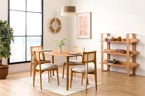 BONY DİKDÖRTGEN MASA, 4 KİŞİLİK, DOĞAL MASİF
