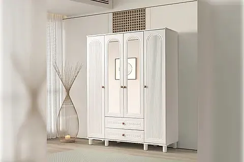 ADA GARDIROP, BEYAZ, 4 KAPAKLI