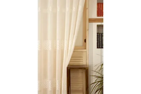 VRC DESEN KETEN PİLESİZ TÜL PERDE, KREM, 100X260