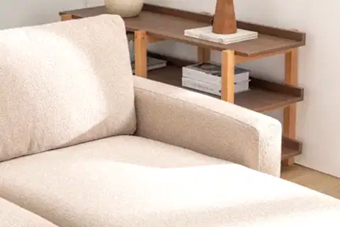 MERLİN MİNİ KÖŞE KOLTUK, CEVİZ, İNCE KOL, RECYCLED, CAPPUCİNO