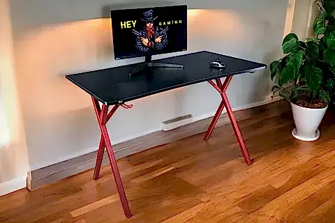 HEY GAMİNG PROFESYONEL OYUNCU MASASI, SİYAH KIRMIZI, 120 CM