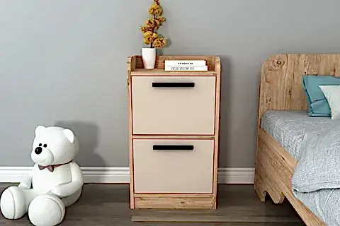LUSES GENÇ ODASI KOMODİN, ATLANTİK ÇAM BEJ, 2 ÇEKMECELİ