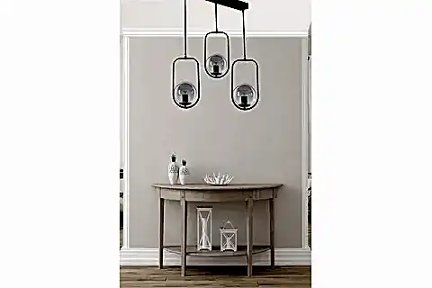 AHU ÜÇLÜ SIRALI FÜME CAMLI SİYAH SARKIT