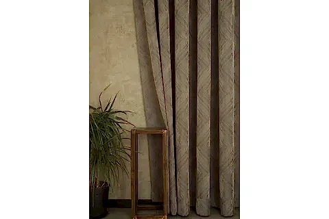 FON PERDE PRİZMA DESEN AÇIK KAHVE 1-2 SEYREK PİLE 150X260