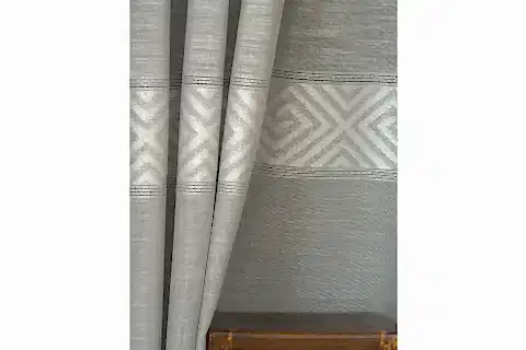 VRC DESEN KETEN SIK PİLE TÜL PERDE, GRİ, 100X260