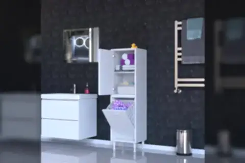 İLKİM ALT MODÜL SEPET ÜST MODÜL KAPAK BANYO DOLABI, 35 CM