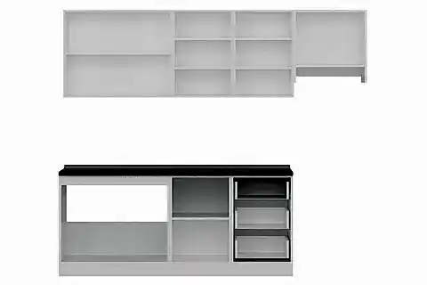 MİNAR GLORİA 250 CM MUTFAK DOLABI BEYAZ ANTRASİT 4