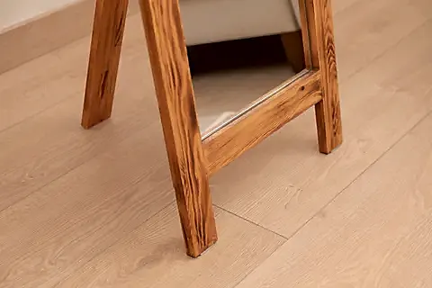 DFN WOOD DOĞAL AHŞAP DEKORATİF AYAKLI BOY AYNASI, 140X40