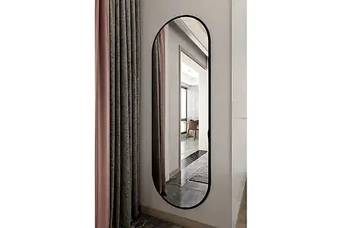 MARSAH HOME ÇİFT TARAF OVAL METAL ÇERÇEVELİ AYNA, SİYAH