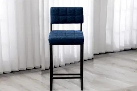 RİVA BAR MUTFAK SANDALYESİ, SİYAH AYAKLI, LACİVERT