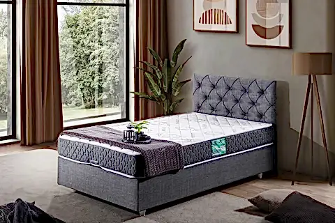 DOLCE BAZA BAŞLIK VE PLUS YATAK SETİ, GRİ, 90X190