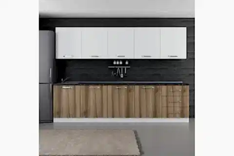 MİNAR BADE 300 CM MUTFAK DOLABI BEYAZ DORE 300-D3