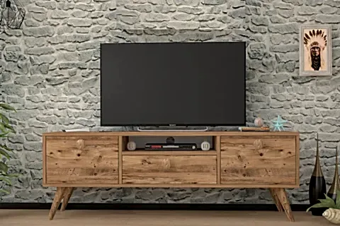 PENTA AHŞAP AYAKLI ATLANTİK ÇAM 140 CM TV SEHPASI