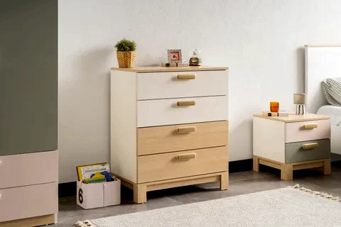 MOKİDO ŞİFONYER, 4 ÇEKMECELİ, AYTAŞI MEŞE