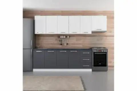 MİNAR ELİF 285 CM MUTFAK DOLABI BEYAZ ANTRASİT 285-A7