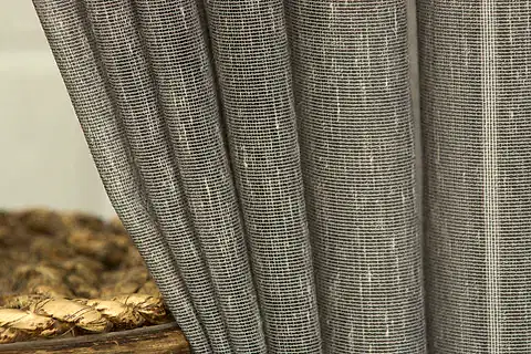 KIRÇILLI KETEN SIK PİLE TÜL PERDE, ANTRASİT, 100X260
