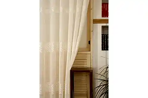 VRC DESEN KETEN SIK PİLE TÜL PERDE, KREM, 100X260