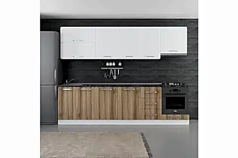 MİNAR ATLANTİS 285 CM MUTFAK DOLABI BEYAZ DORE 285-D5