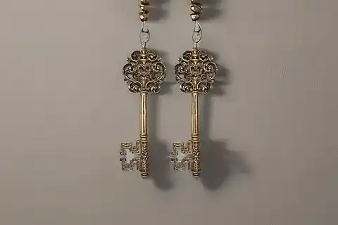 ANAHTAR İKİLİ DUVAR SÜSÜ, GOLD ESKİTME
