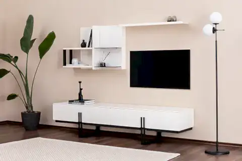 LİNE TV ÜNİTESİ ALT ÜST BLOK , SEDEF SİYAH