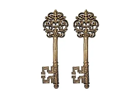 ANAHTAR İKİLİ DUVAR SÜSÜ, GOLD ESKİTME