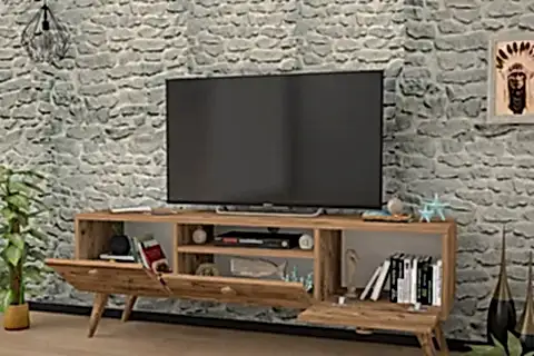 PENTA AHŞAP AYAKLI ATLANTİK ÇAM 140 CM TV SEHPASI