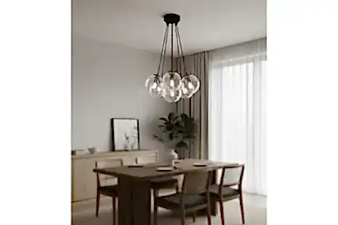 GLASS WORLD AVİZE, SİYAH ŞEFFAF CAMLI