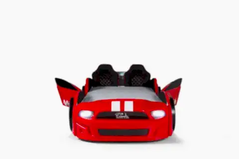 MUSTANG ARABALI FULL LEDLİ KUMANDALI MÜZİKLİ YATAK KIRMIZI