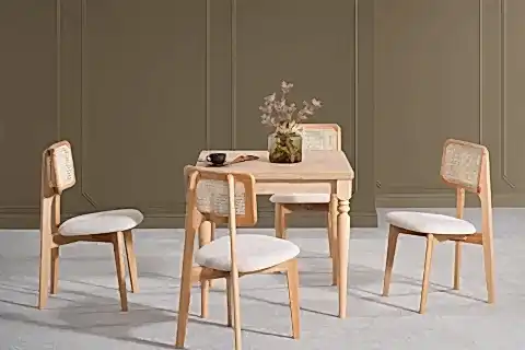 NATURA ÇİZİLMEZ AÇILIR MASA TAKIMI,MEŞE 70X80