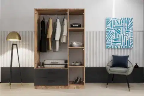 LATRE 3 KAPAKLI GARDIROP, 2 ÇEKMECELİ, AYNALI