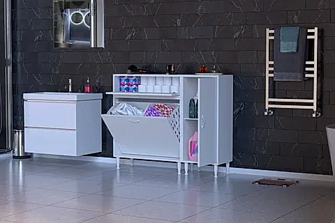 YENİCE BANYO DOLABI, 60 CM 1 GENİŞ SEPETLİ, 95 CM