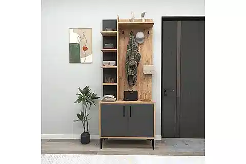 JULENDOR  ASKILI MODERN PORTMANTO, ATLANTİK ÇAM ANTRASİT