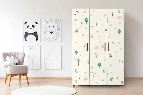LEVA JUNGLE GARDIROP, ATLANTİK BEYAZ, 3 KAPAKLI